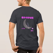 月面の輝く猫Tシャツ トライブレンドTシャツ (裏面)