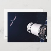 月面の門に近づくドラゴンxl宇宙船。 ポストカード (正面/裏面)