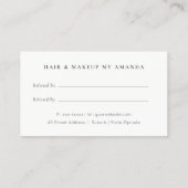 月面シンプル相が友人を参照 名刺 (裏面)