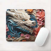 月面ニュー辰年 | White Dragon マウスパッド (マウス)