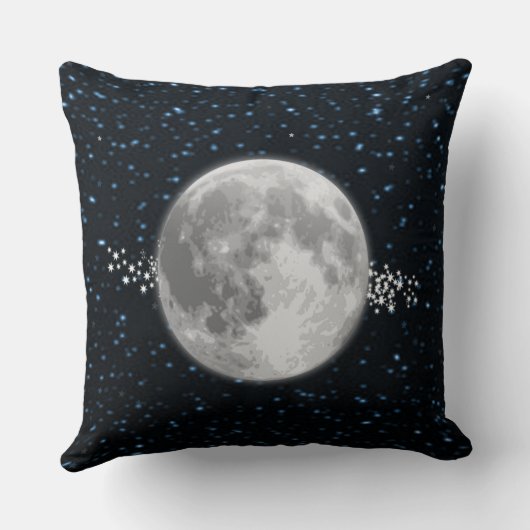 月面パーソナライズされた装飾用クッション クッション (裏面)