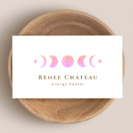 月面ピンクグラデーションムーンフェイズ霊気開業医 名刺