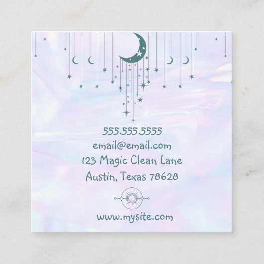 月面ホログラフィック名刺 スクエア名刺 (裏面)