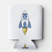 月面ロケットに向かってライトコイン 缶クーラー (裏面)