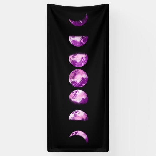 **月面ワックス湾全紫紫バイオレットムーンフェイズ 横断幕 (縦)