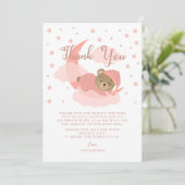 月面上のピンク眠るクマのサンキューカード サンキューカード (スタンド正面)