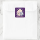 月面下の友情、かわいい森林動物 スクエアシール (バッグ)