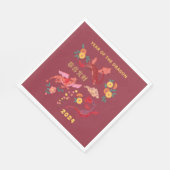 月面中国の新辰年赤 スタンダードランチョンナプキン (角)