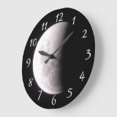 月面全体の月面写真 ラージ壁時計 (傾斜)