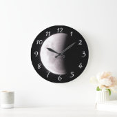 月面全体の月面写真 ラージ壁時計 (ホーム)