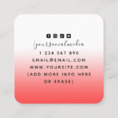 月面相エネルギーヒーラースピリチュアル赤グラデーション スクエア名刺 (裏面)