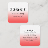 月面相エネルギーヒーラースピリチュアル赤グラデーション スクエア名刺 (正面/裏面)