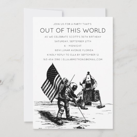 月面着陸カスタマイズ 招待状 (正面)