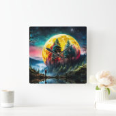 月面着陸 スクエア壁時計 (ホーム)