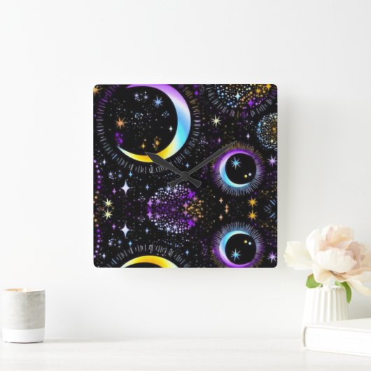 月面 スクエア壁時計 (ホーム)