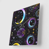 月面 スクエア壁時計 (傾斜)