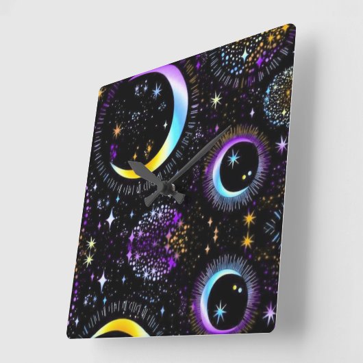 月面 スクエア壁時計 (傾斜)