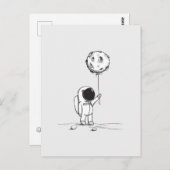 月風船コスモスの星と宇宙の宇宙飛行士 ポストカード (正面/裏面)