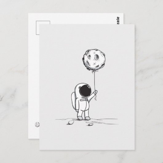 月風船コスモスの星と宇宙の宇宙飛行士 ポストカード (正面/裏面)