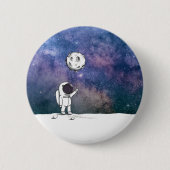 月風船コスモスの星と宇宙の宇宙飛行士 缶バッジ (正面)