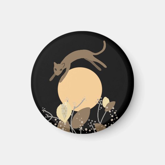 月飛んでいるの上の猫2 マグネット (正面)