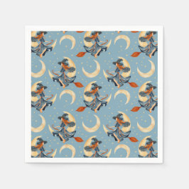 月飛んでいるの魔女 スタンダードカクテルナプキン