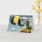 月飛んでいる空の魔女ブロム カード (黄色い花)