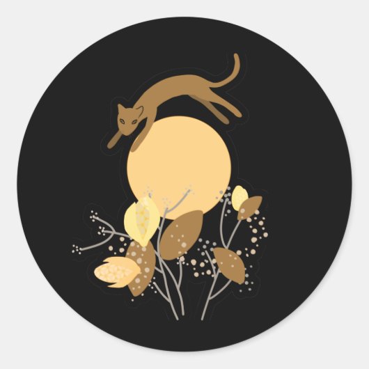 月飛んでいる越し ラウンドシール (正面)