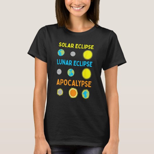月食太陽のと黙示科学おもしろい学 Tシャツ (正面)