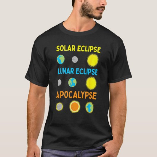 月食太陽のと黙示科学おもしろい学 Tシャツ (正面)