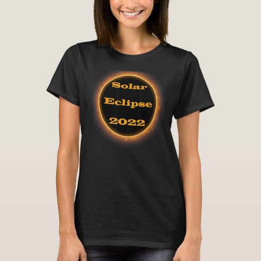 月食太陽の科学天文学 Tシャツ (正面)