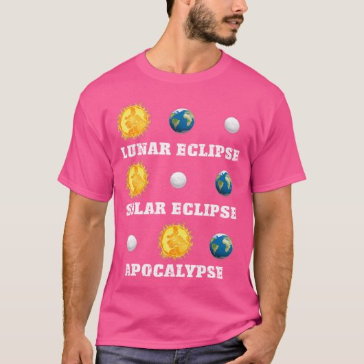 月食太陽の黙示科学おもしろいアストロ Tシャツ (正面)