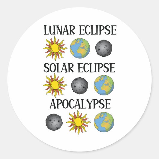 月食太陽の黙示録おもしろい宇宙 ラウンドシール (正面)