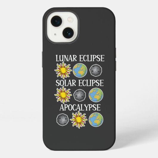 月食太陽の黙示録おもしろい宇宙 iPhoneケース (裏面)