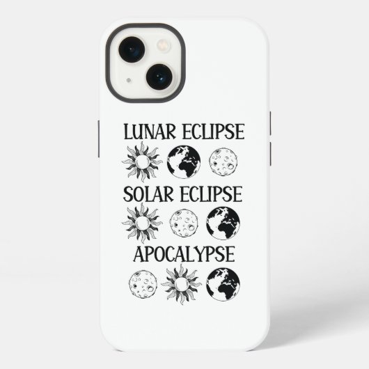 月食太陽の黙示録おもしろい宇宙 iPhoneケース (裏面)
