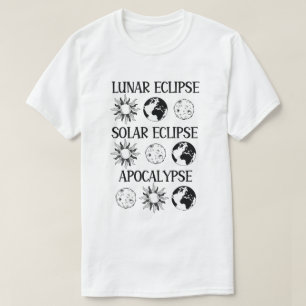 月食太陽の黙示録おもしろい宇宙 Tシャツ