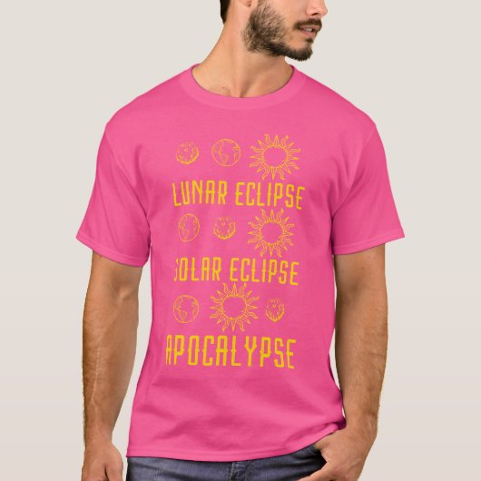 月食太陽の黙示録アおもしろいストロ Tシャツ (正面)