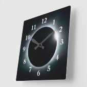 月食画像写真月食写真 スクエア壁時計 (傾斜)