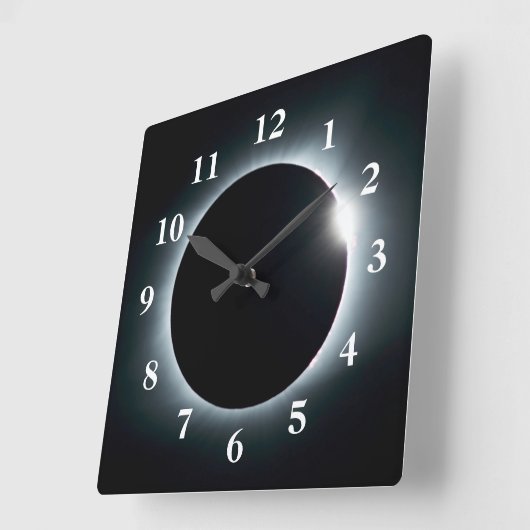 月食画像写真月食写真 スクエア壁時計 (傾斜)