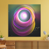 月食、ファンタジー抽象芸術ウォラート キャンバスプリント (インサイチュ (リビング))