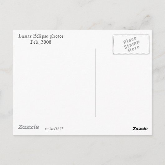 月食 ポストカード (裏面)