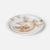 月魅力的の赤ちゃんシャワー中立の上にクマ ペーパープレート (アングル)