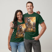 月鳴りハウル：ウルフTシャツデザイン Tシャツ (ユニセックス)