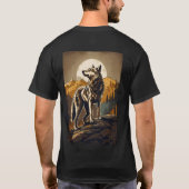 月鳴り声：オオカミTシャツ Tシャツ (裏面)