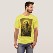 月鳴り声:オオカミTシャツ Tシャツ (正面フル)
