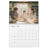 月1枚の家族写真 カレンダー (2月 2027)