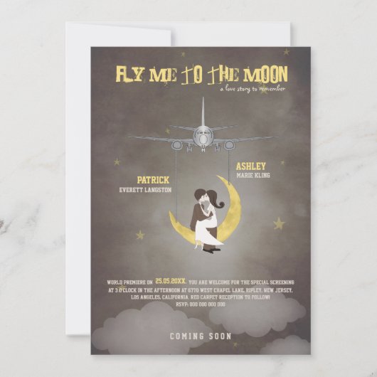 月2の-映画のポスター-結婚式に私を飛ばして下さい 招待状 (正面)