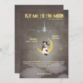 月2の-映画のポスター-結婚式に私を飛ばして下さい 招待状 (正面/裏面)