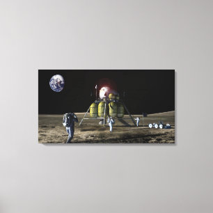 月2への新しい宇宙船の芸術家の演出 キャンバスプリント