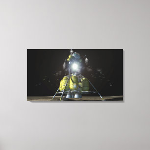 月2への新しい宇宙船の芸術家の演出 キャンバスプリント